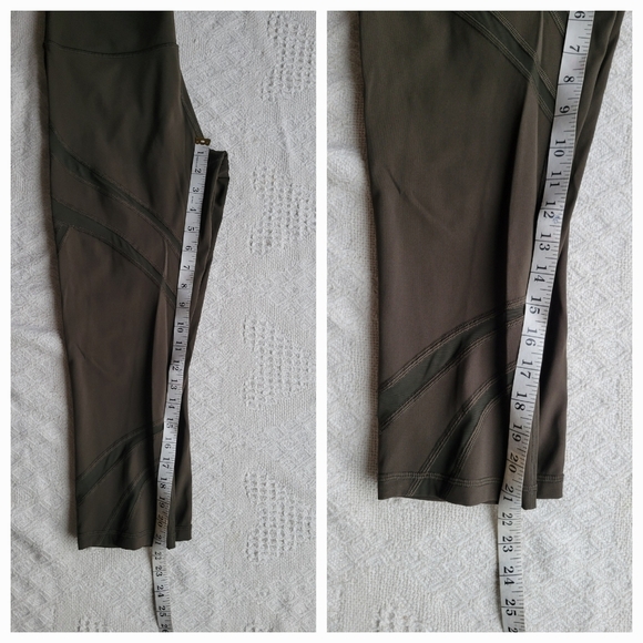 Lululemon Wunder Under Athletic High-Rise Crop Legging 21" *MeshDark Olive - Picture 8 of 10